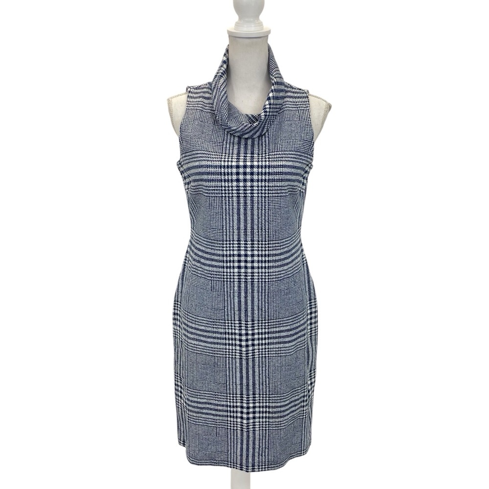 J. McLaughlin Delilah Stretch Sheath Dress Small Blue/White